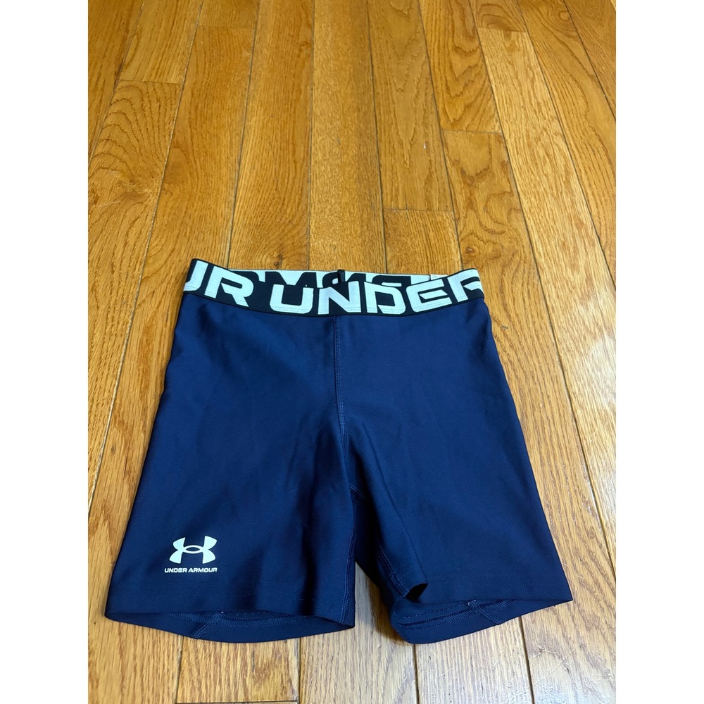 Under Armour HeatGear Navy Blue Compression Shorts XS Womens Training Running